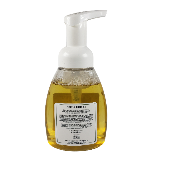 NW Soap Company Peace and Harmony foaming hand soap in table top foamer bottle.