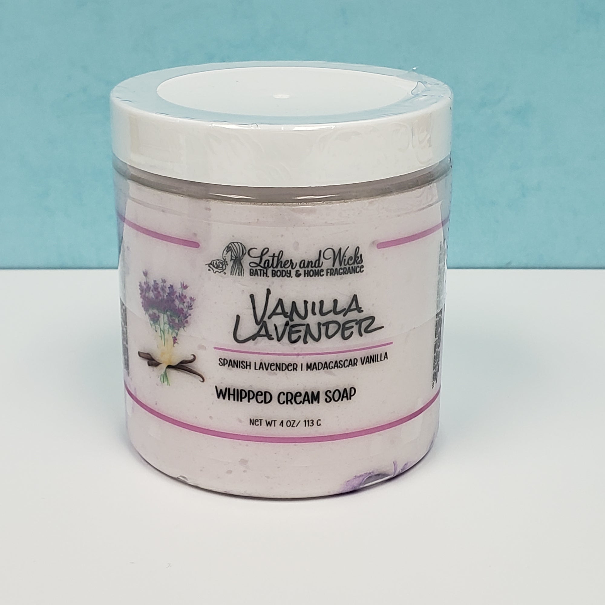 Lavender and Vanilla cream soap in 4 oz size