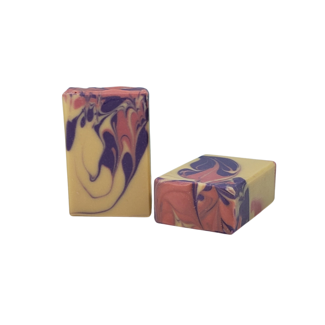 NW Soap Raspberry Vanilla body bars unwrapped.  