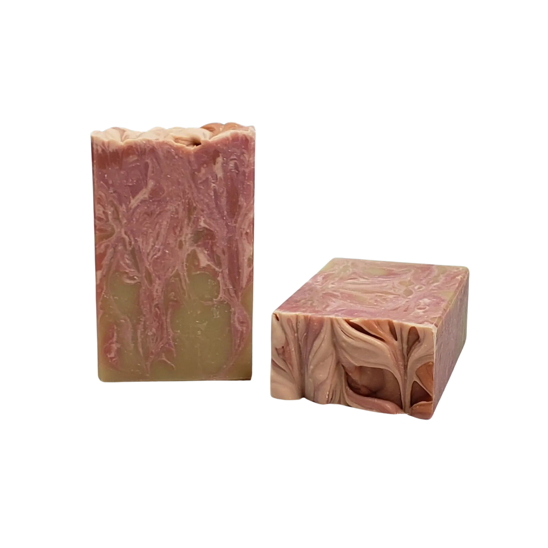 Peony and Suede Body Bar Soap Lather and Wicks