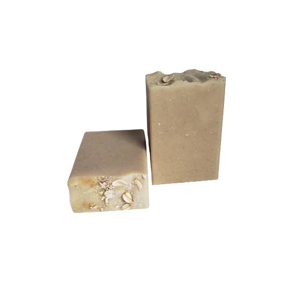 NW Soap Company Milk and Oatmeal goat milk soap bars unwrapped. 
