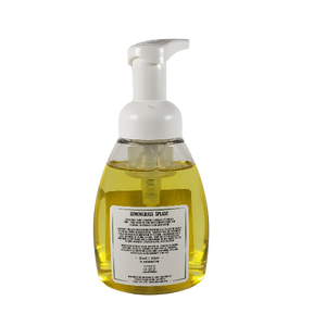 NW Soap Company back of Lemongrass Splash foaming hand soap bottle. 