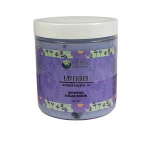 Lavender Whipped Sugar Scrub made by Northwest Soap Company in an 8 oz jar.