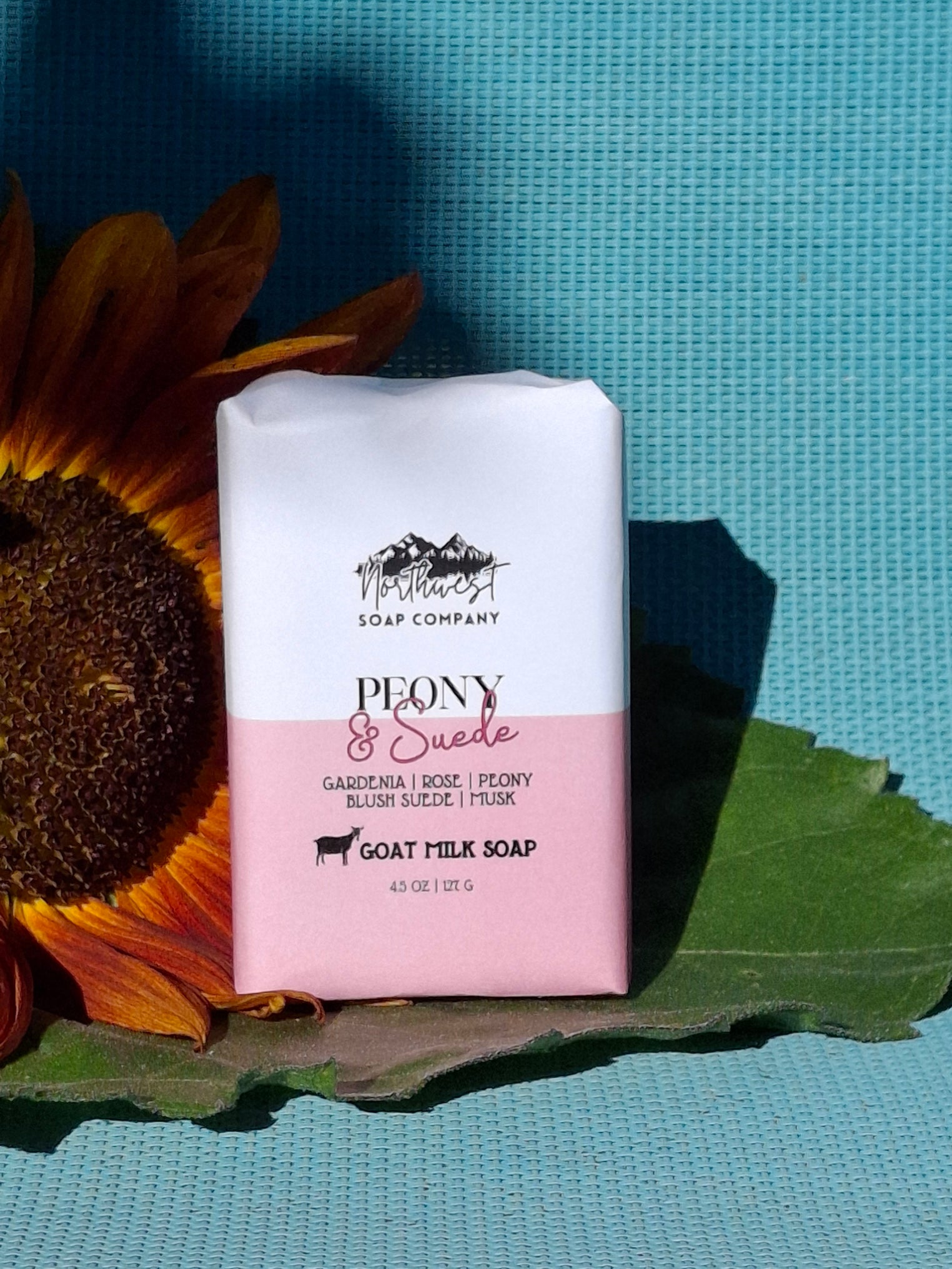 Peony and Suede Body Bar Soap Lather and Wicks