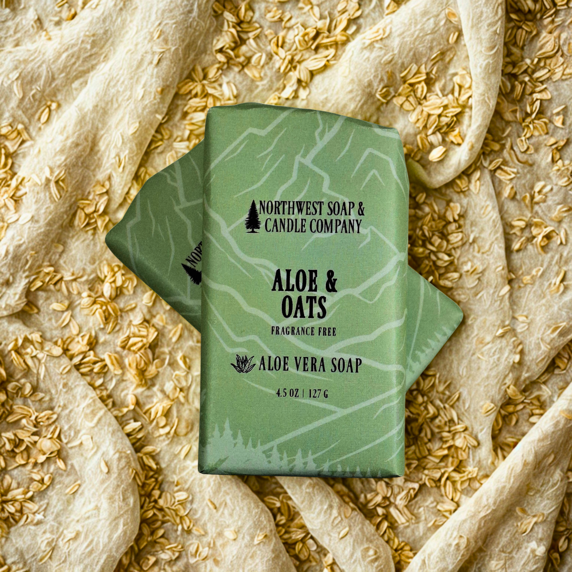 NW Soap Aloe and Oats Body Bars unwrapped.