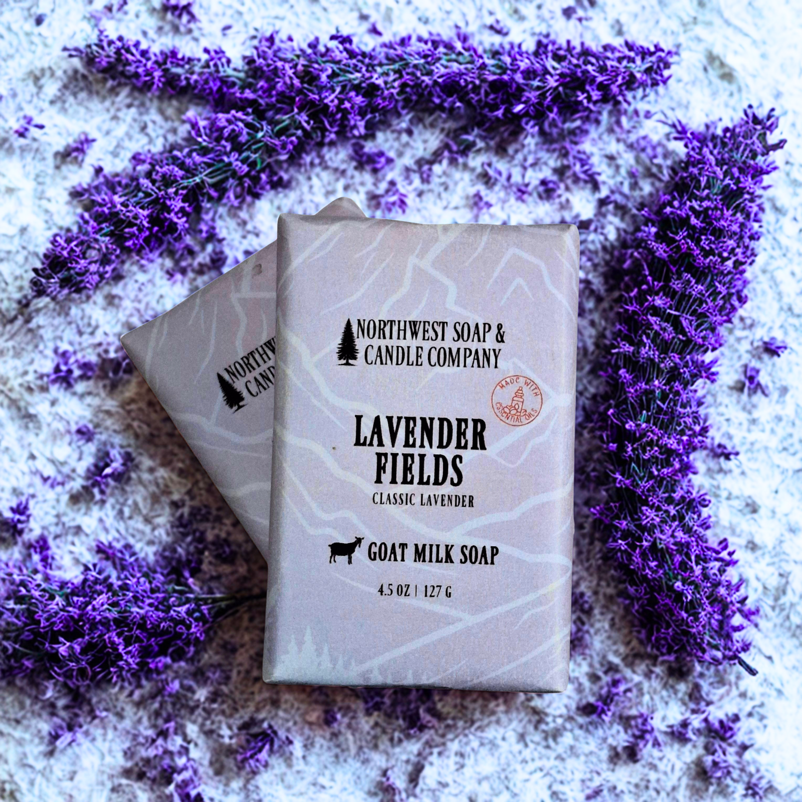 NW Soap Lavender Body Bar unwrapped