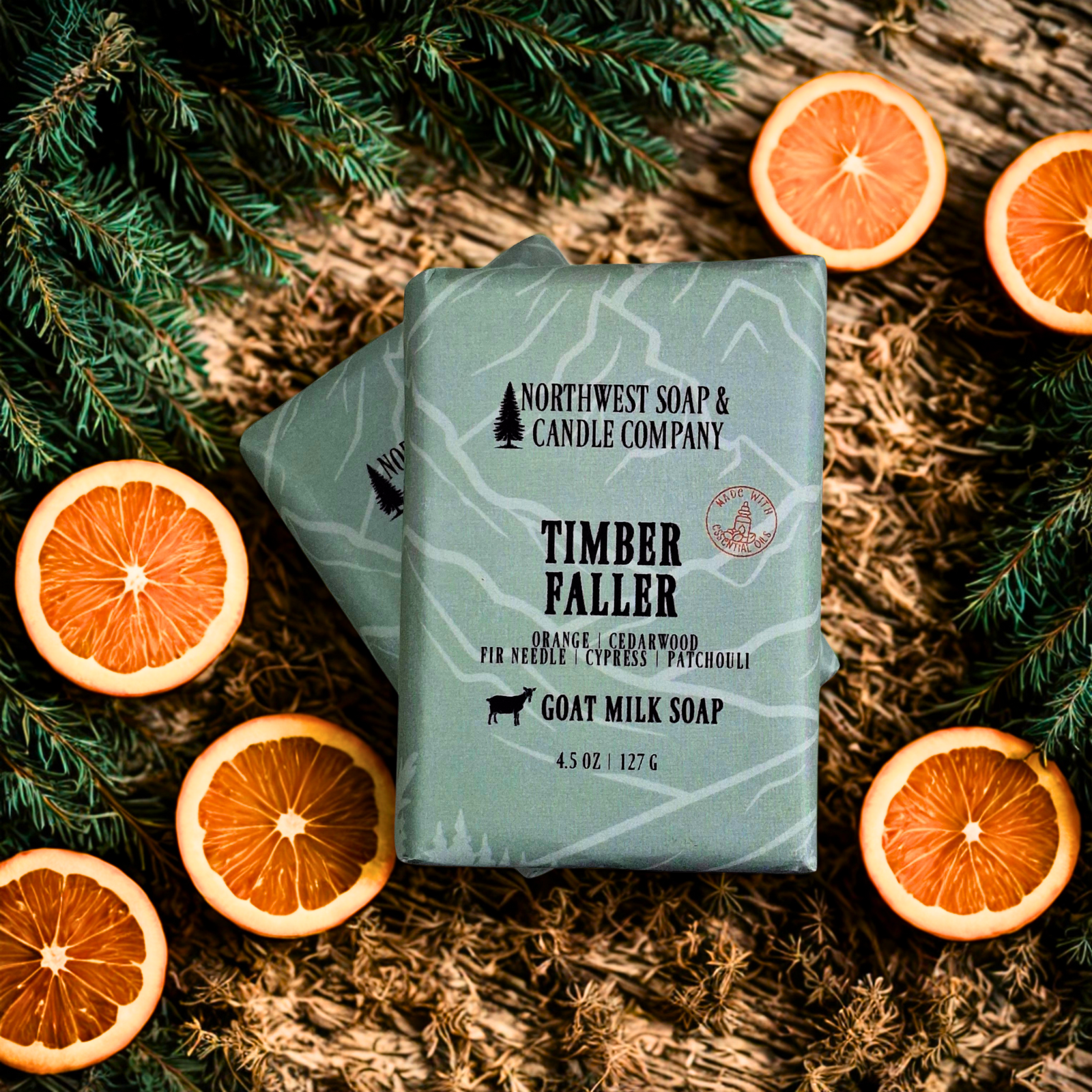 The Logger Natural Body Bar Soap Lather and Wicks