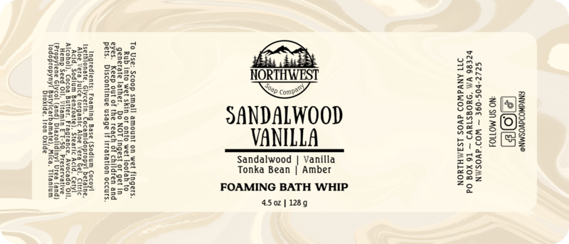 Whipped Sugar Scrub 6 oz in Sandalwood Vanilla for Northwest Soap Company