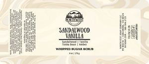 Whipped Sugar Scrub 6 oz in Sandalwood Vanilla for Northwest Soap Company