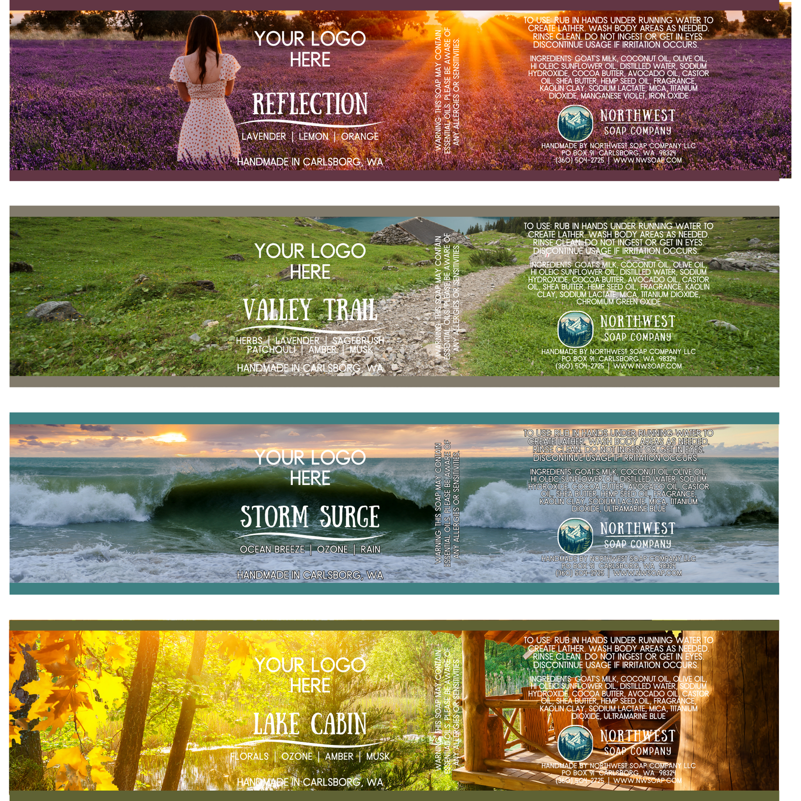 Three of our most popular white label guest soap bars.